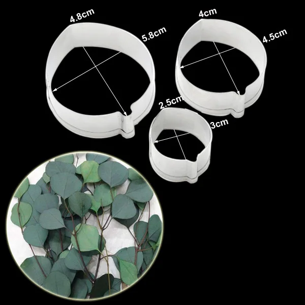 9PCS Eucalyptus Leaves Silicone Mold Flower DIY Fondant Cake Decorating Tool Flower Making Petal Leaf Veiner Silicone Mold CS298