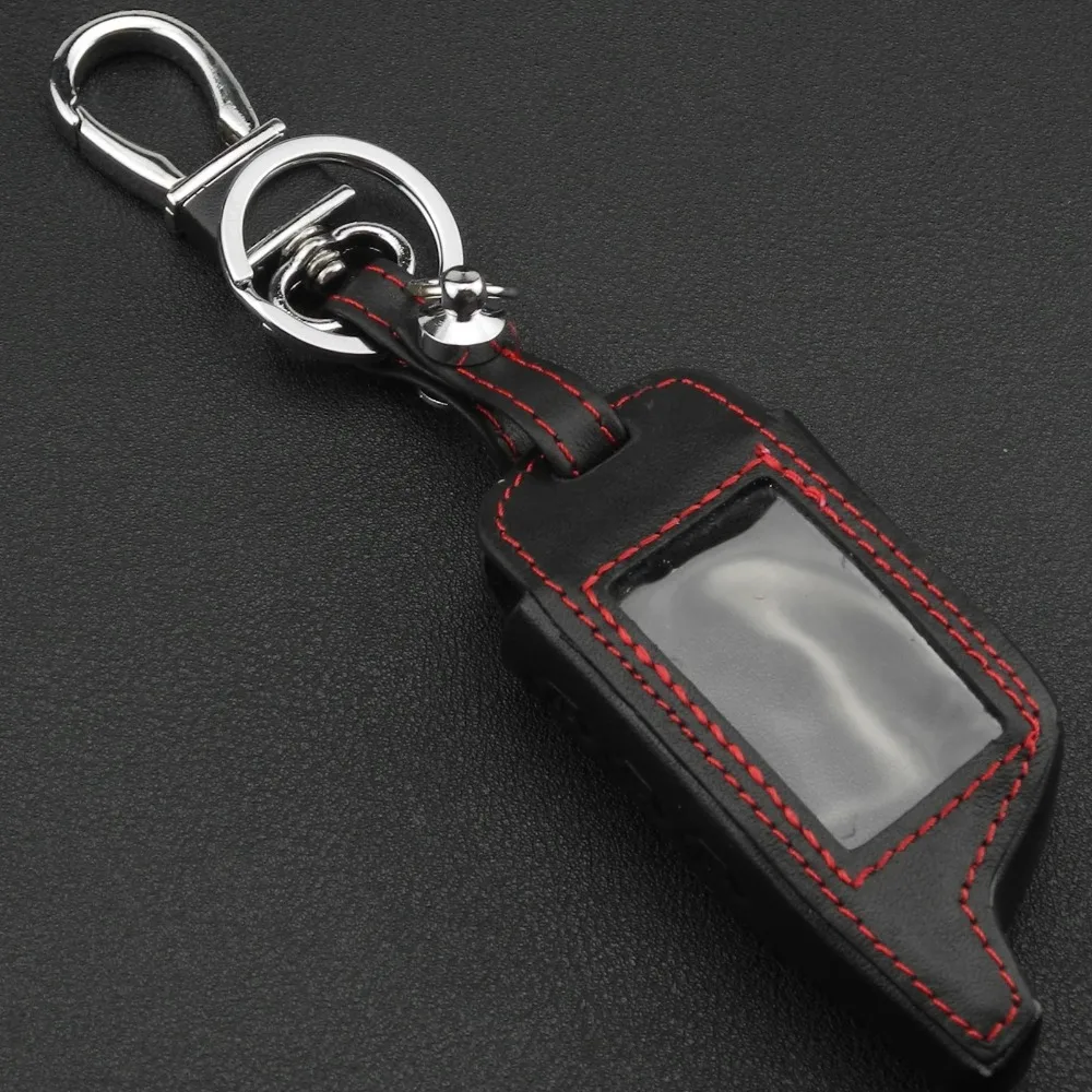 jingyuqin 3 Buttons Leather Car-Styling Key Cover Case For Starline B9 B6 A91 A61 Twage Two Way Car Alarm System keychain