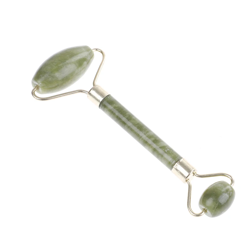 翡翠フェイシャルマッサージローラー,天然石,痩身,首,ダブルヘッド