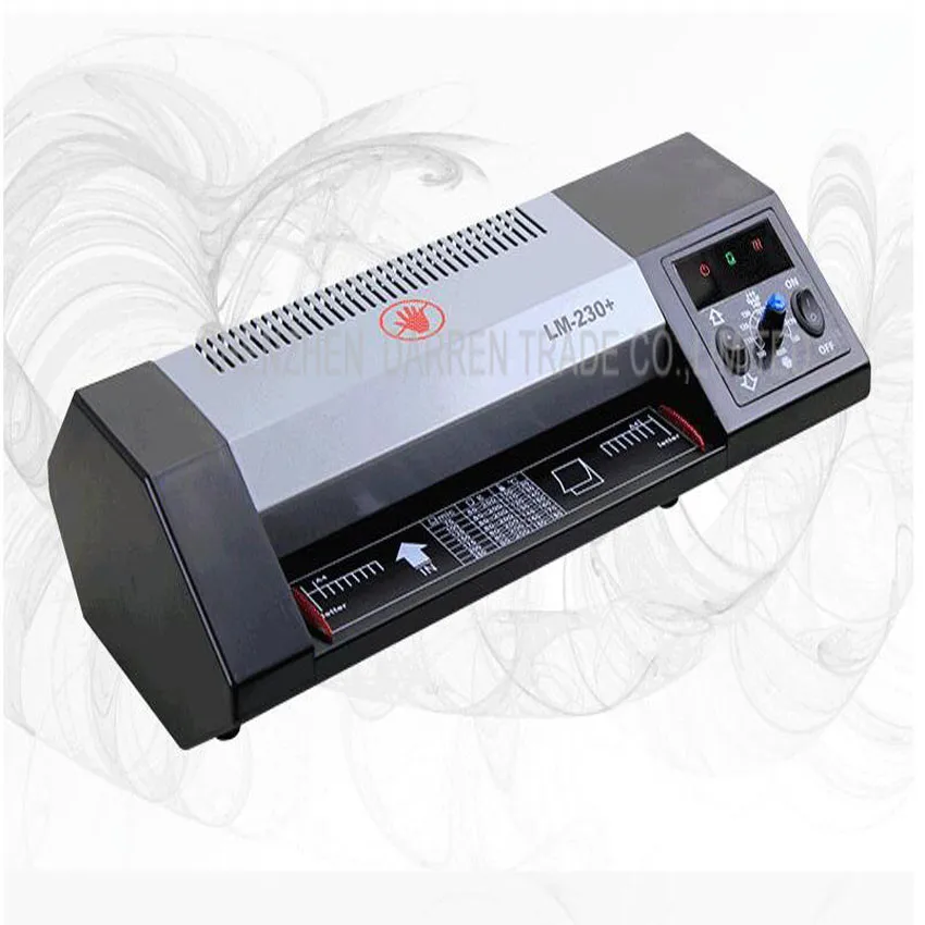 LM230+ hot/cold laminator 400w lamination machine a4 Max Width 230mm laminator coating photo laminating machine  1PC