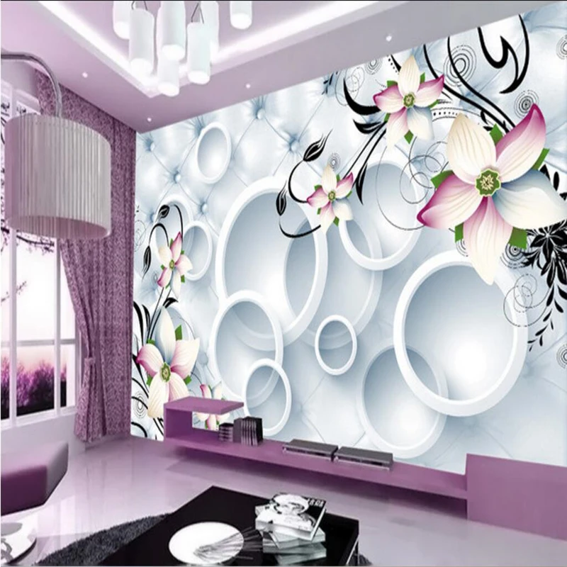 beibehang Custom Photo Wallpaper Sticker 3D Flower Fashion 3D Backdrop Wall papel de parede 3d para sala atacado 3d wallpaper