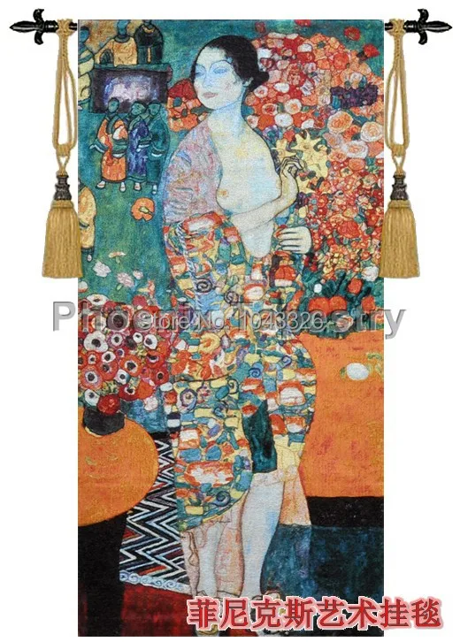 Art Aubusoon design Klimt - Adele famous painting Dancer Wall hanging tapestry  PT-12