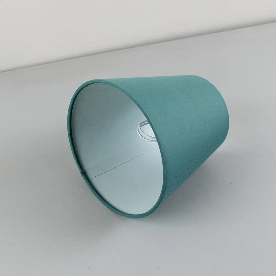 

2PCS DIA 14cm/5.51inch Cyan color wall lampshades, modern light lamps with fabric lamp shades, Clip on