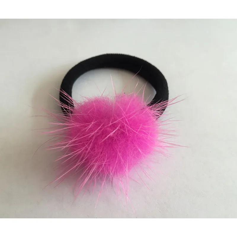 Mini Small Soft Fur Pompom Ball Children Elastic Hair Bands Gripper Pom Hairball Girls Kids Hairband Hair Accessories