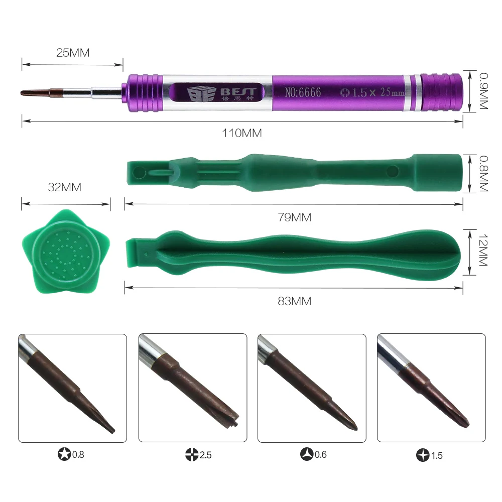 BST-6666S 7 في 1 مجموعة مفكات جديدة احترافية لهاتف iPhone 7 7plus أدوات فتح إصلاح ساعة Apple #2