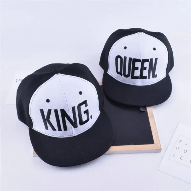 2 قطعة الكثير الملك الملكة التطريز Snapback قبعة زوجين عشاق الهدايا قبعة بيسبول الرجال النساء القطن الهيب هوب الزفاف قبعات الحفلات YG167 #4