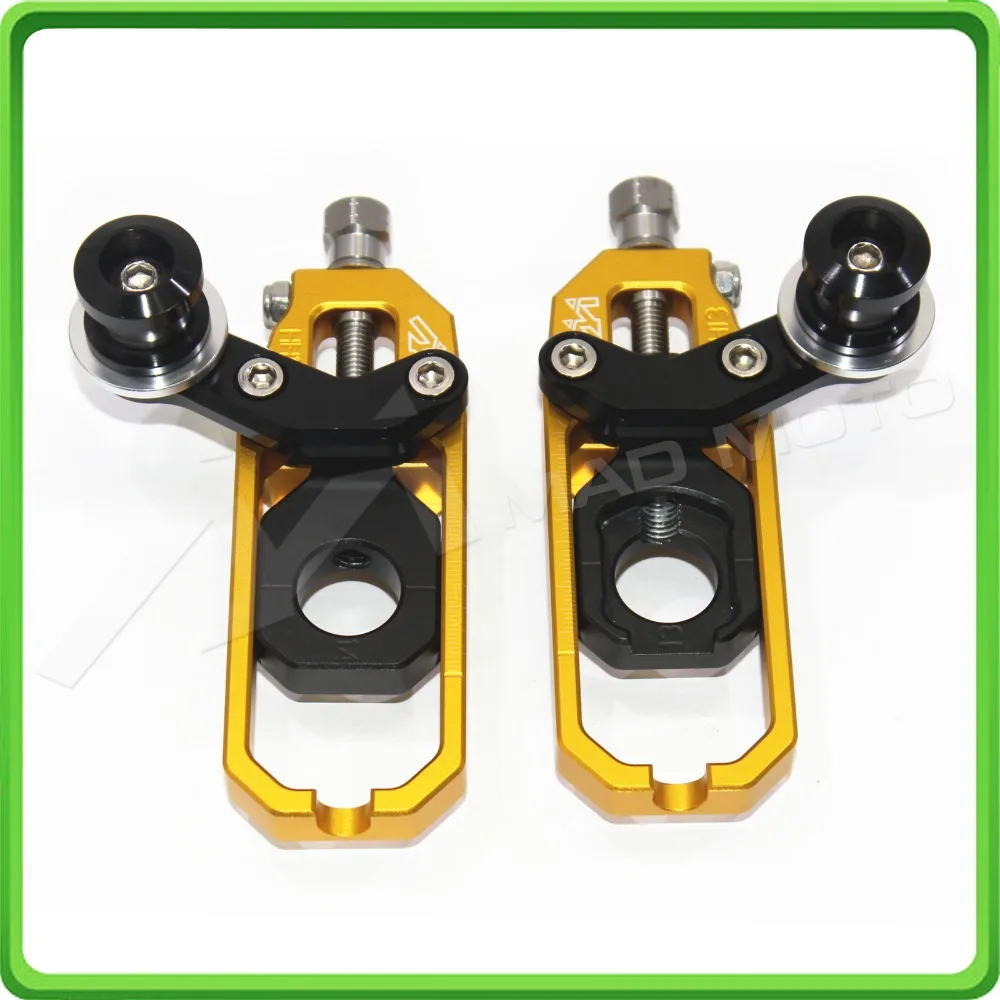 Motorcyclr Chain Tensioner Adjuster with spool fit for KASAWAKI Ninja ZX10R ZX-10R 2008 2009 2010 gold&black