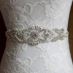 SLBRIDAL Wedding Accessories Crystal Wedding Belt Satin Rhinestone Evening Prom Dress Belt Bridal Ribbon Sash Bridesmaids Women
