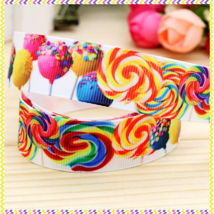 7/8''  sugar printed grosgrain ribbon headwear hair bow diy party decoration wholesale OEM 22mm B834