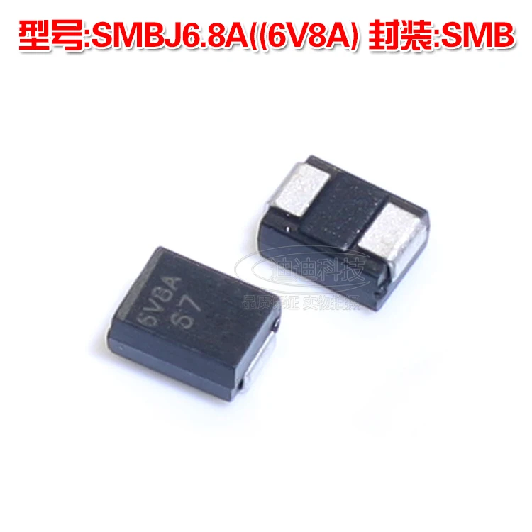 Novo smbj6.8a smb silkscreen 6v8a tvs transient supressão diodo 600w 6.8v smd
