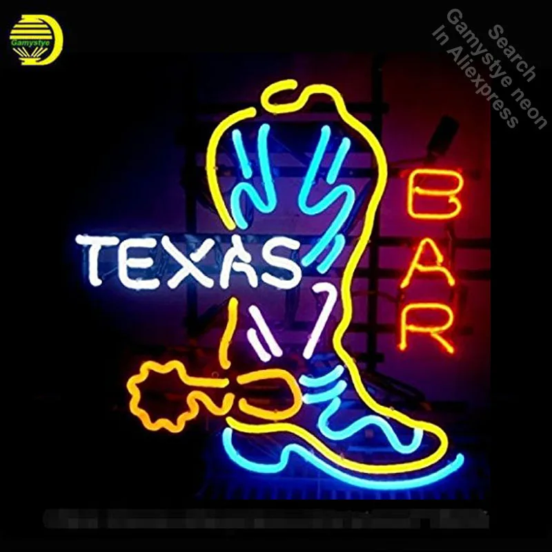 Texa Boot Neon Sign Restaurant neon bulb Sign neon lights Sign Custom LOGO glass Tube Handcraft Iconic Sign Display light up