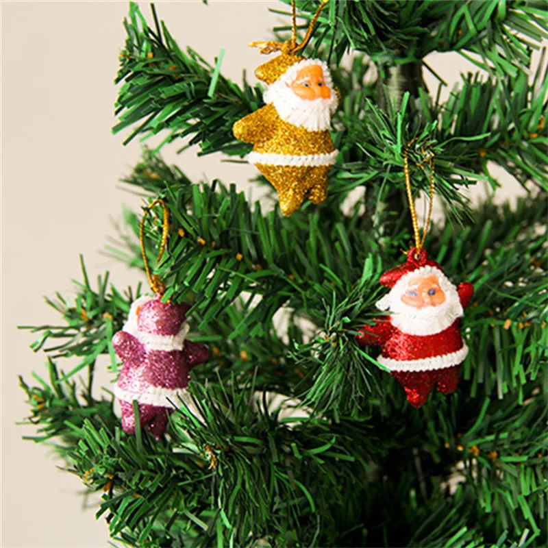 6pcs/bag mini multicolor santa claus dolls Christmas decorations for Christmas tree Wedding decoration toy