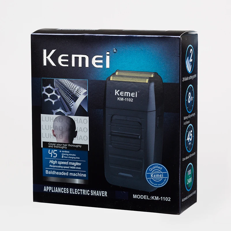 Kemei 1102 Electric Shaver Men Electric Razor Rechargeable Floating Beard Shaver Hair Trimmer Face Care Shaving Machine image 6