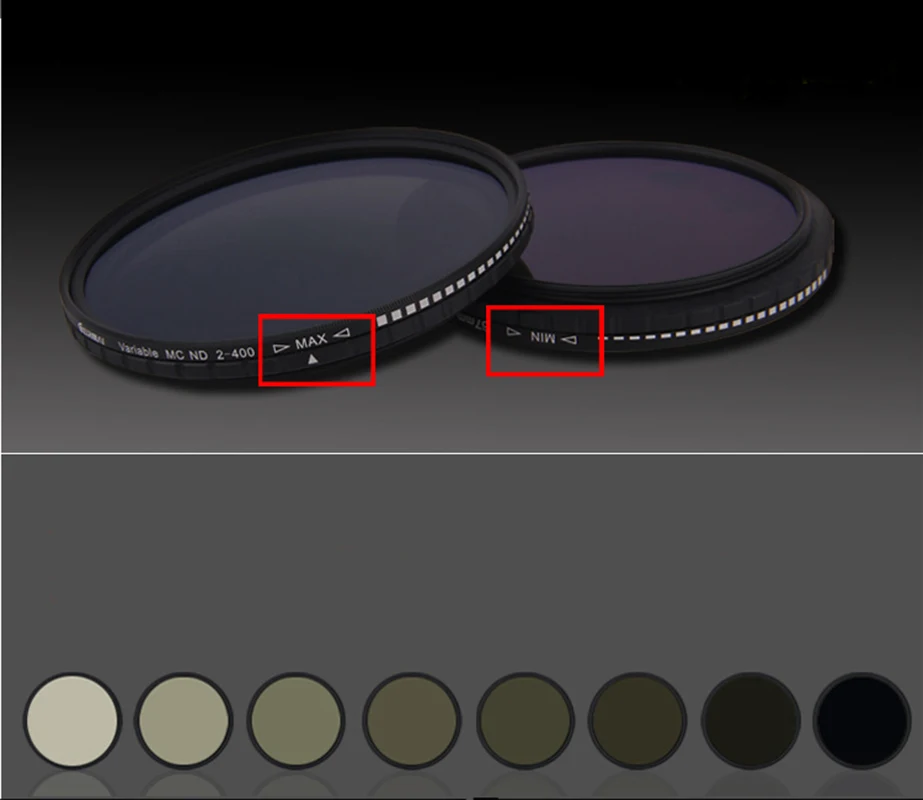 LXH 95mm ND2 to ND400 Slim Fader Variable Neutral Density Lens Filter ND2-400 Adjustable nd filter For Canon Nikon Sony Camera