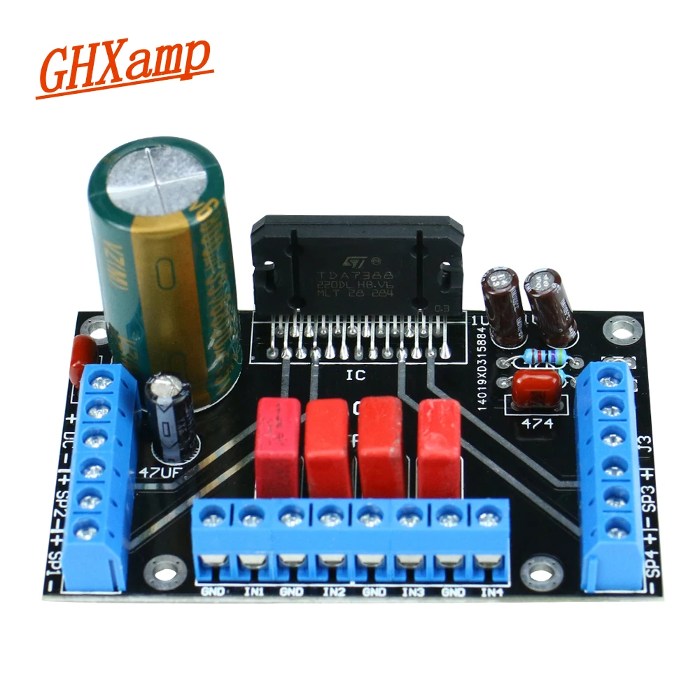 TDA7388 Power Amplifier Module 4 channel 4X41W With Heat Sink DC12V-14.5V Car Computer Desktop Use