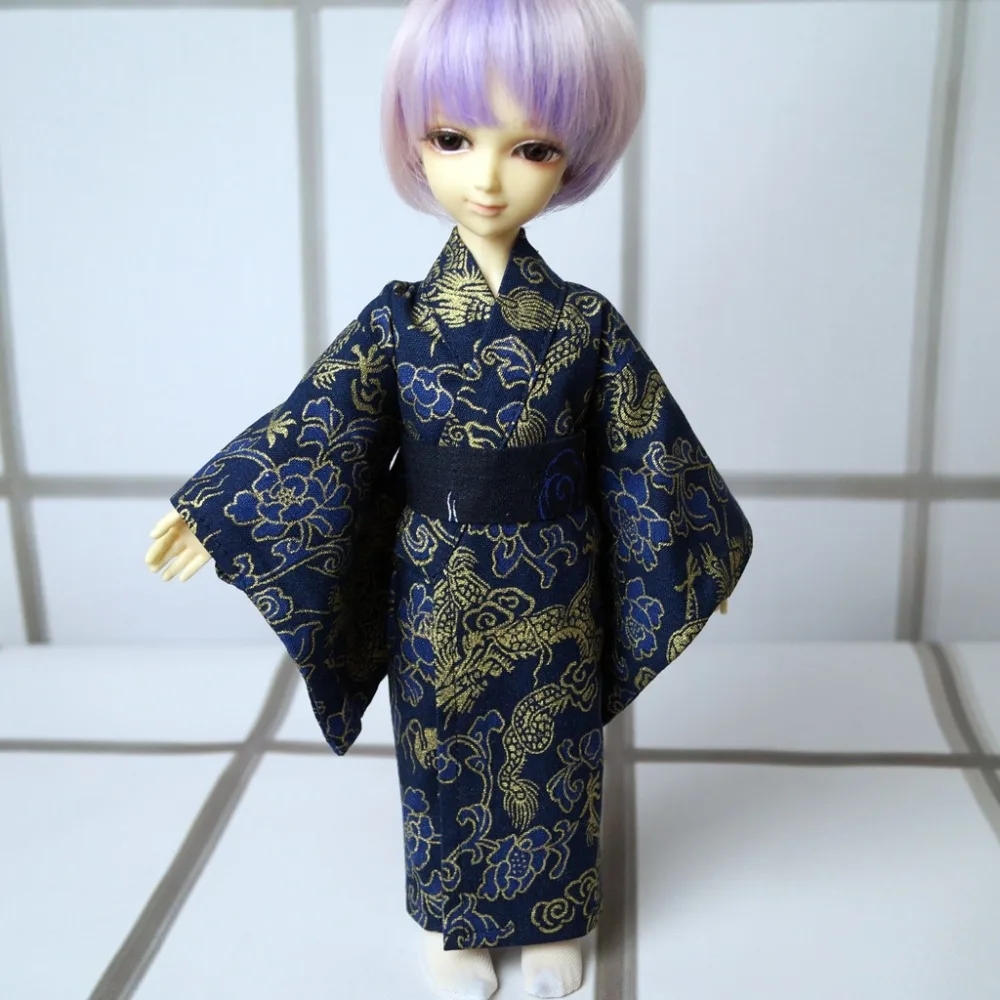 

OOAK Japan Style Kimono Dress Outfits Clothing Dragon For 1/6 11" Tall BJD YOSD DK DZ AOD DD Doll Free Shipping