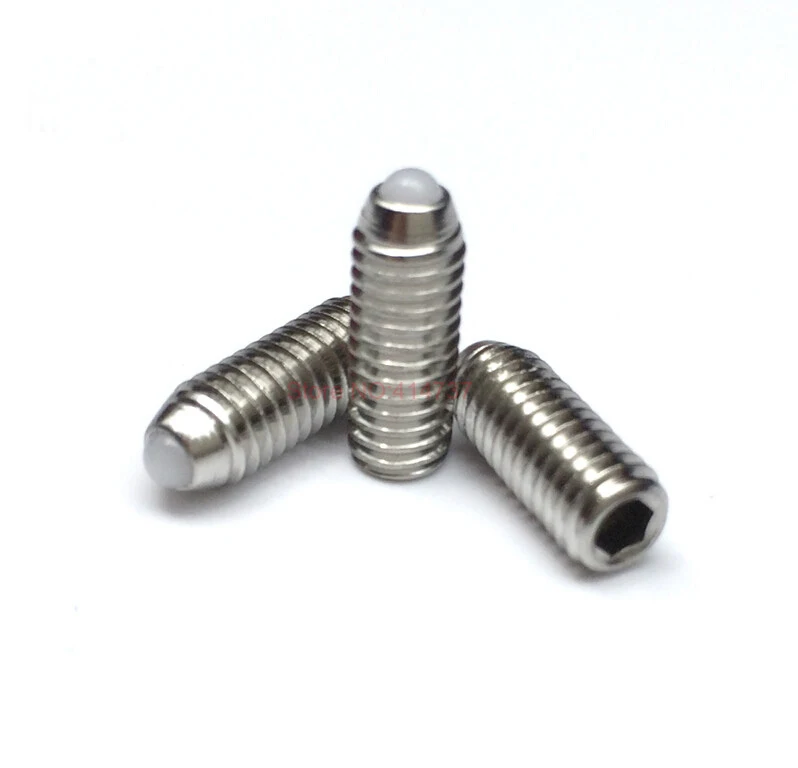 10pcs/lot  M3/M4/M5/M6/M8/M10/M12  Hex Socket Plastic Ball Set Screw Stainless Steel 304