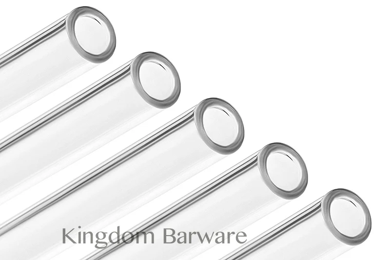 100PCS  Handmade Glass Straws Clear Straight 20cm x 8 mm  - Premium Glass - Healthy, Reusable