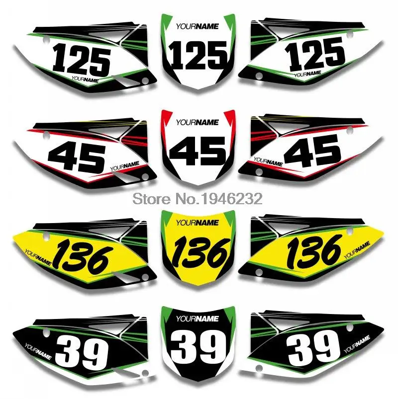 

NICECNC Custom Number Plate Sticker Decal & Backgrounds Graphics For Kawasaki KX250F KXF250 2009 2010 2011 2012 KX 250F KXF 250