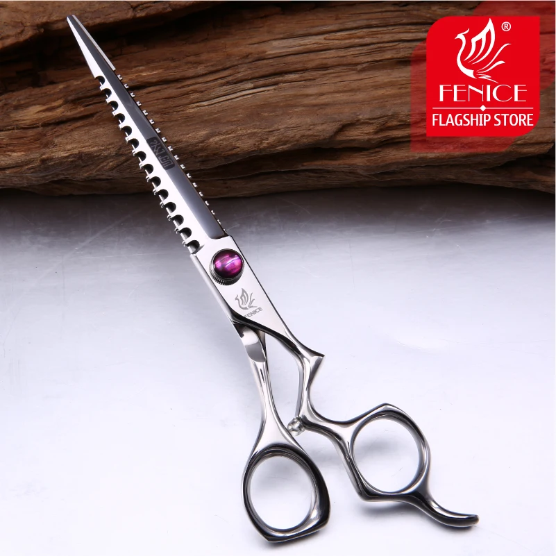 Fenice 7.0 inch high quality Professional Pet Grooming dog Scissors cutting straight shears for Dogs Double Teeth