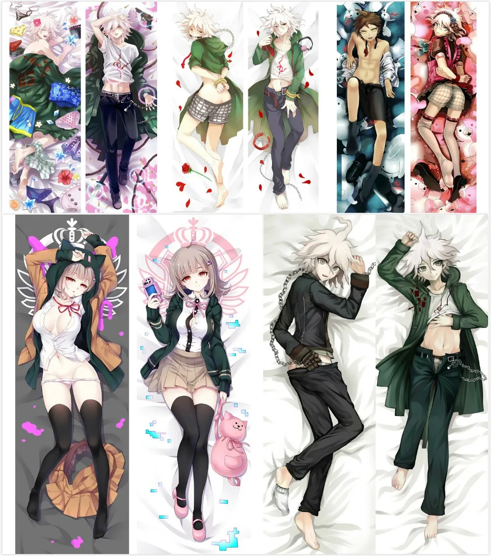 

Japanese Anime Naegi Makoto Nagito Komaeda Nagito Super Danganronpa Dangan-Ronpa 2 Pillow Cover Case Hugging body Dakimakura