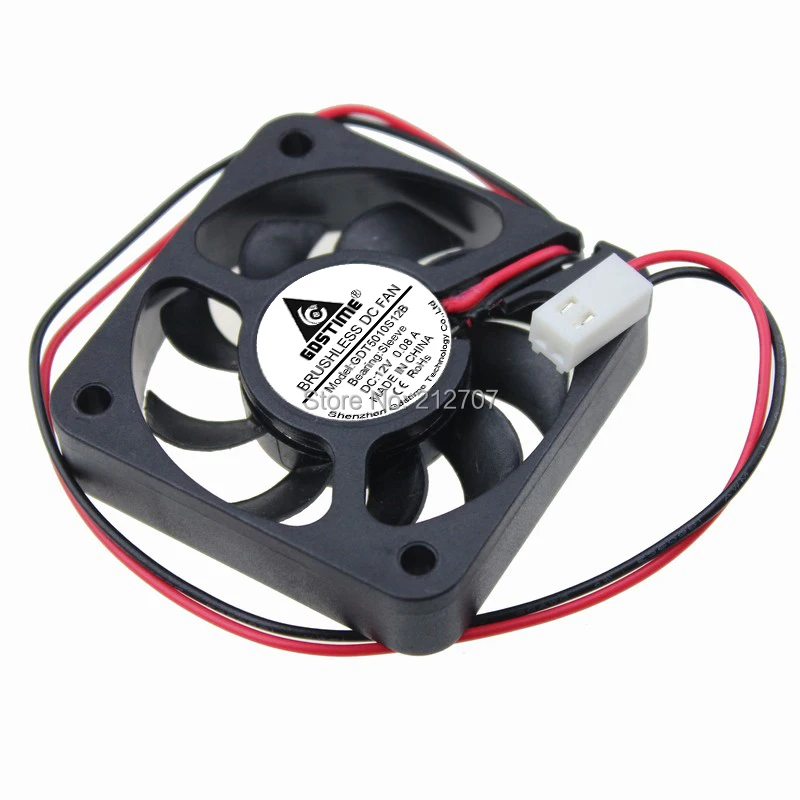 1 Pieces Gdstime 50mm*50mm*10mm 5010 2Pin-2510 Connector 9 Blades Cooling 12V 50mm DC Fan