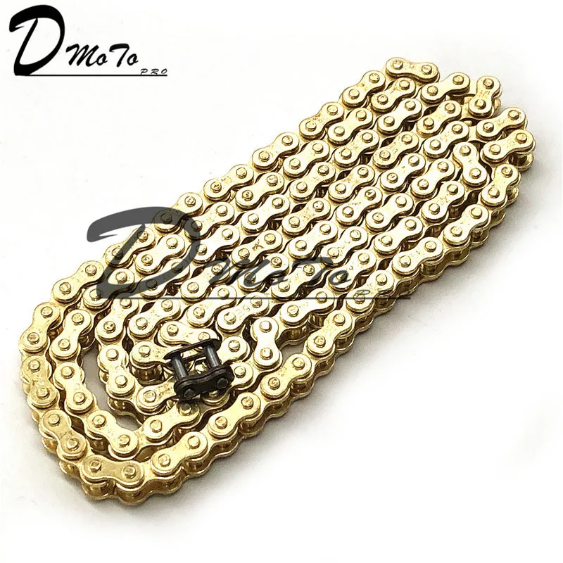 Gold Colour 25H Chain 144 Links with 1pc Spare Master Link For 2 Stroke 47cc 49cc Engine Mini Moto Dirt ATV Pocket Bike Go Kart