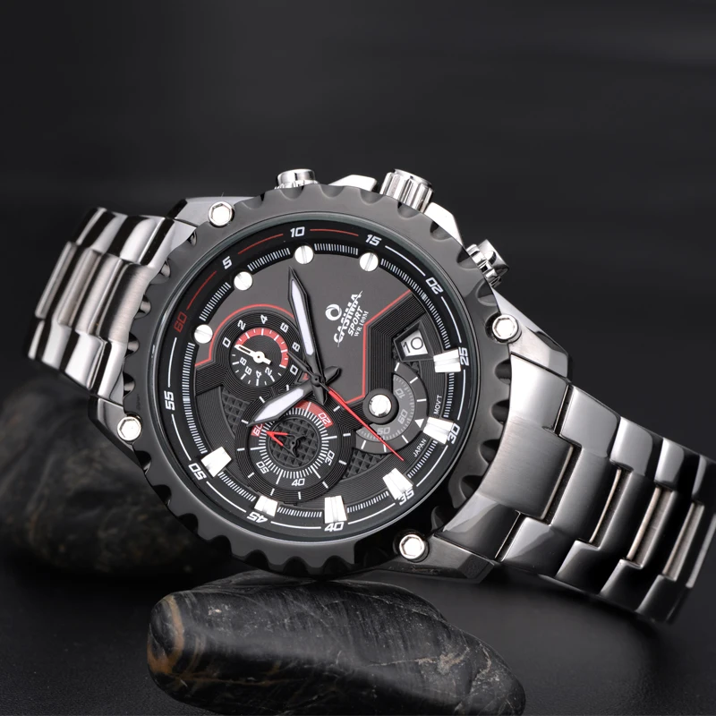 CASIMA Sport Men  Quartz Wrist Watches Luminous Waterproof Watch Men Multifunction Calendar Display Zinic Alloy Case #8203