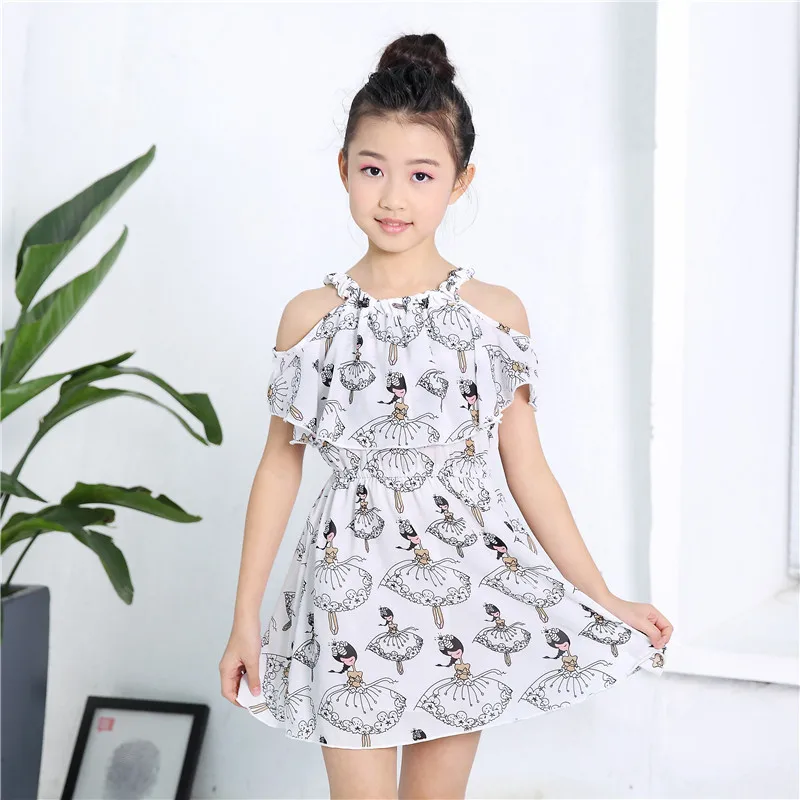 Children's clothing summer new chiffon suspenders dress 3 4 5 6 7 8 9 10 11 12 years old baby girl clothes girls dress