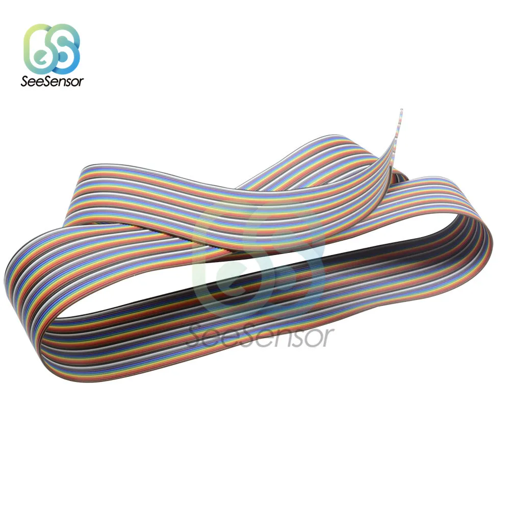 40 Pin Rainbow Ribbon IDC Cable Wire 1m 3.3ft Rainbow Cable Flat Cable for Arduino DIY Electronic Kits