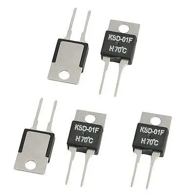 5 Pcs 1.5A 250VAC/ 24VDC 30C/40C/45C/50C/55C/60C/70C/75C/80C/85C/90C/100C/120C NO Temperature Control Switch Thermostat KSD-01F