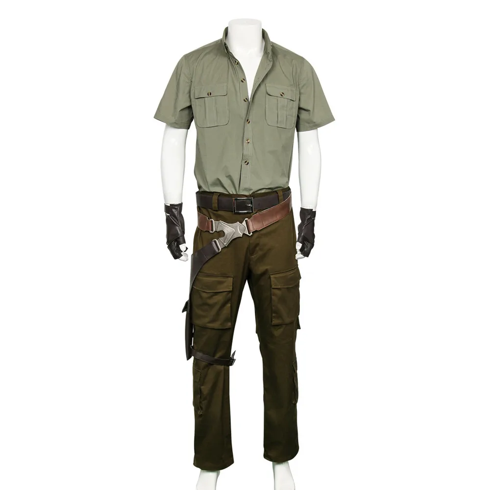 Welcome to the Jungle Spencer Cosplay Costume Jumanji  Halloween Roleplay Game Cosplay Adult Men Costume Army Uniform Full Set