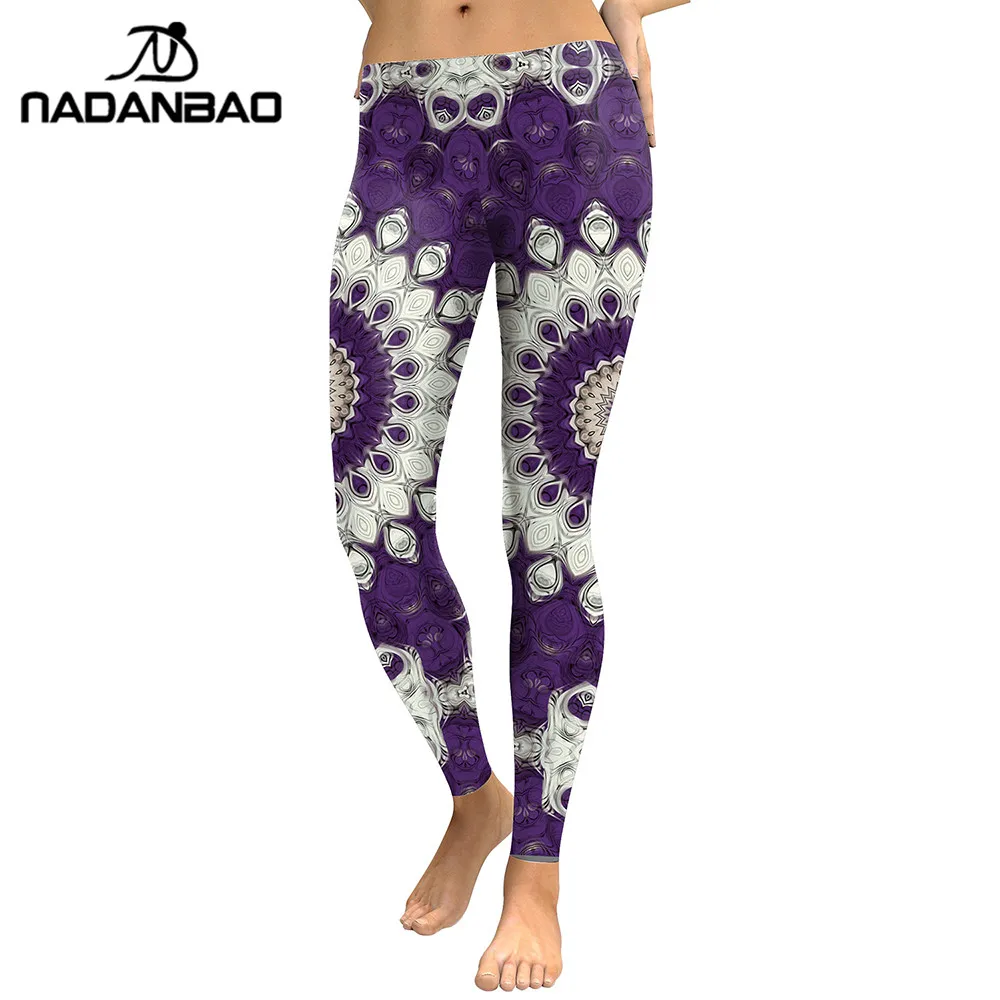 -Leggings de impressão digital mandala flor feminina, leggings de fitness, calças elásticas de treino, plus size, novo design, 2024