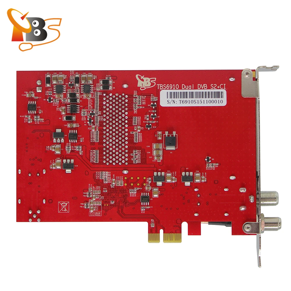 TBS6910 DVB-S2 двойной тюнер Двойной CI карта pci-e поддерживает наблюдение за глазами и запись спутникового ТВ/платного ТВ на ПК