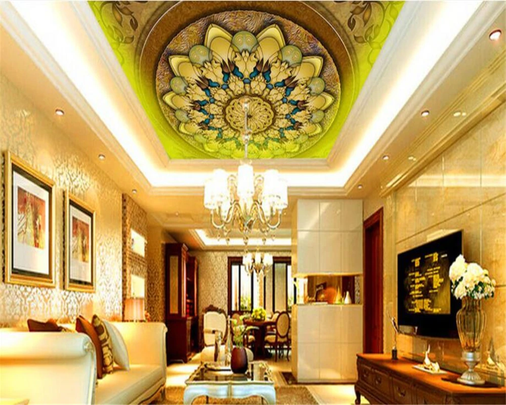 beibehang Custom Dream Wallpaper HD Continental Ceiling Zenith Ornate Decorative Background Wall papel de parede 3d wallpaper