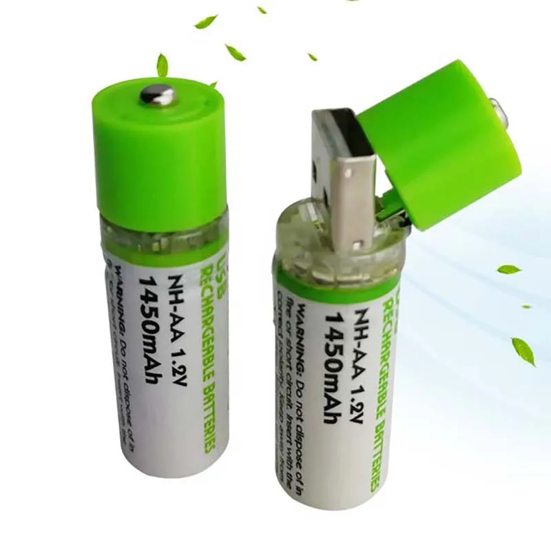 1-10Pcs AA Battery Nimh AA 1.2V 1450MAH Rechargeable Battery NI-MH USB AA 1450MAH for Remote control, razor, radio use