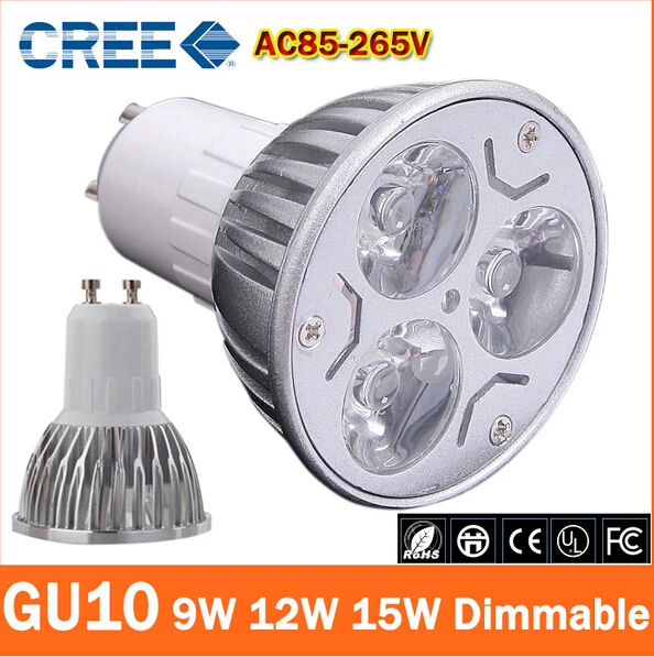 

Super Bright 9W 12W 15W GU10 LED Bulbs Light 110V 220V Dimmable Led Spotlights Warm/Cool White GU 10 base LED downlight