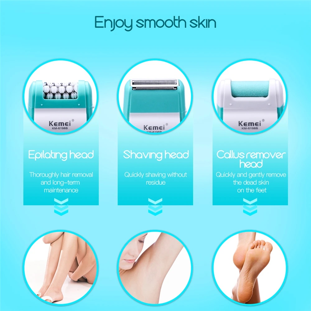 TÔNG ĐƠ 3 trong 1 Nữ Máy Tẩy Nhổ Lông Rụng Lông Nữ Điện Máy Cạo Râu Kemei Cho Bikini Nữ Điện Tử Chân Tập Tin Phụ Nữ Chăm Sóc Cá Nhân bộ