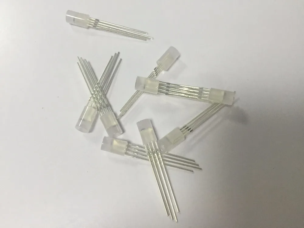 Flat hat WS2812D led chip 5mm RGB WS2811 LEDs;DIP F5mm RGB full color;with WS2811 IC built in