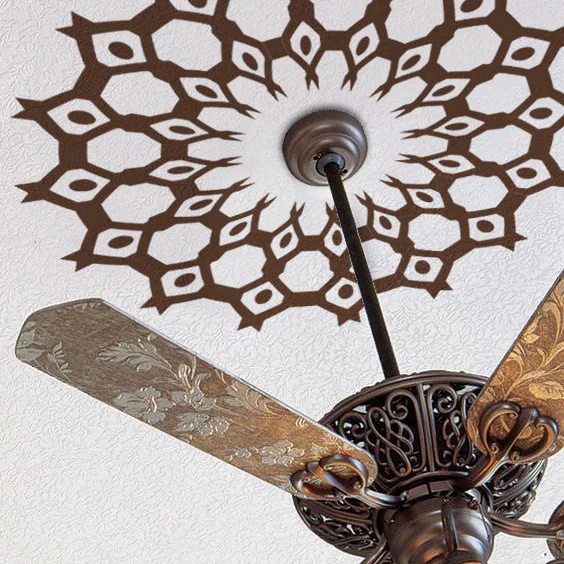 Ceiling Lamp Medallion Vinyl Wall Sticker  Removable Chandelier Lamps Circle Wall Decal Vintage Home Decoration Murals AZ775