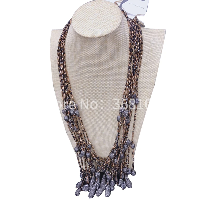 

European and American necklace female exaggerated costly deserve to act the role of long crystal female pendant