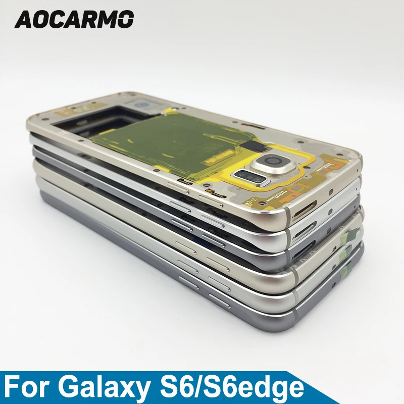 

Запасная рамка Aocarmo для Samsung Galaxy S6 Edge G925 SM-G925F S6 G920i/F, одна/две SIM-карты