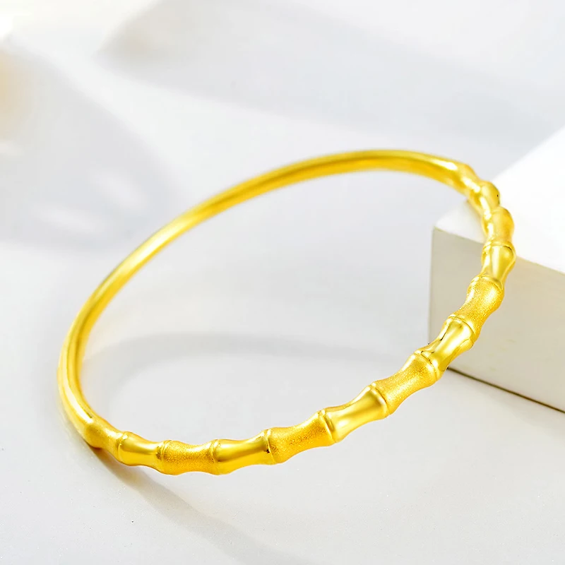 LKL 24K Pure Gold Bracelet Real 999 Solid Gold Bangle Upscale Beautiful  Romantic Trendy Classic Jewelry Hot Sell New 2023