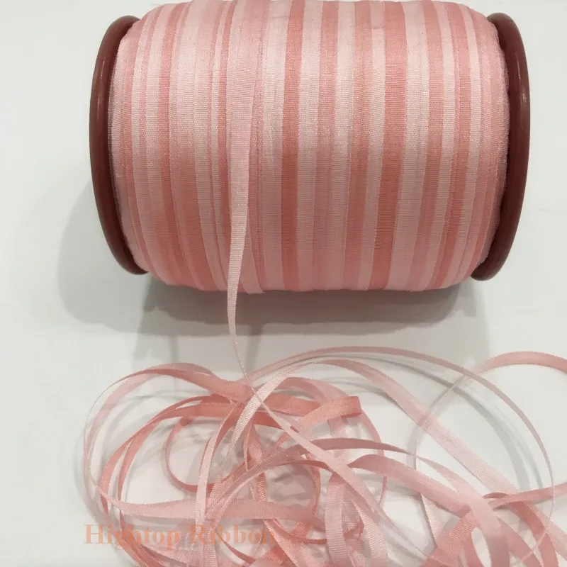 Thin Silk Ribbons for Embroidery Handcraft Project, Gift Packing, 100% Pure Silk, 4mm pink variegated