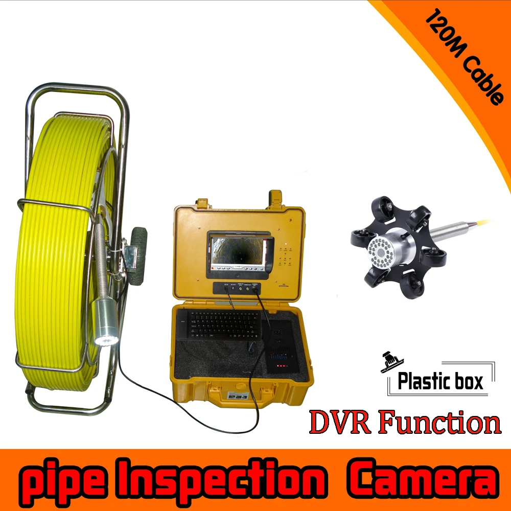 (1 set) 120M Cable Well Use 360 degree rotation camera with DVR function Sewer Inspection Camera waterproof underwater Fishing