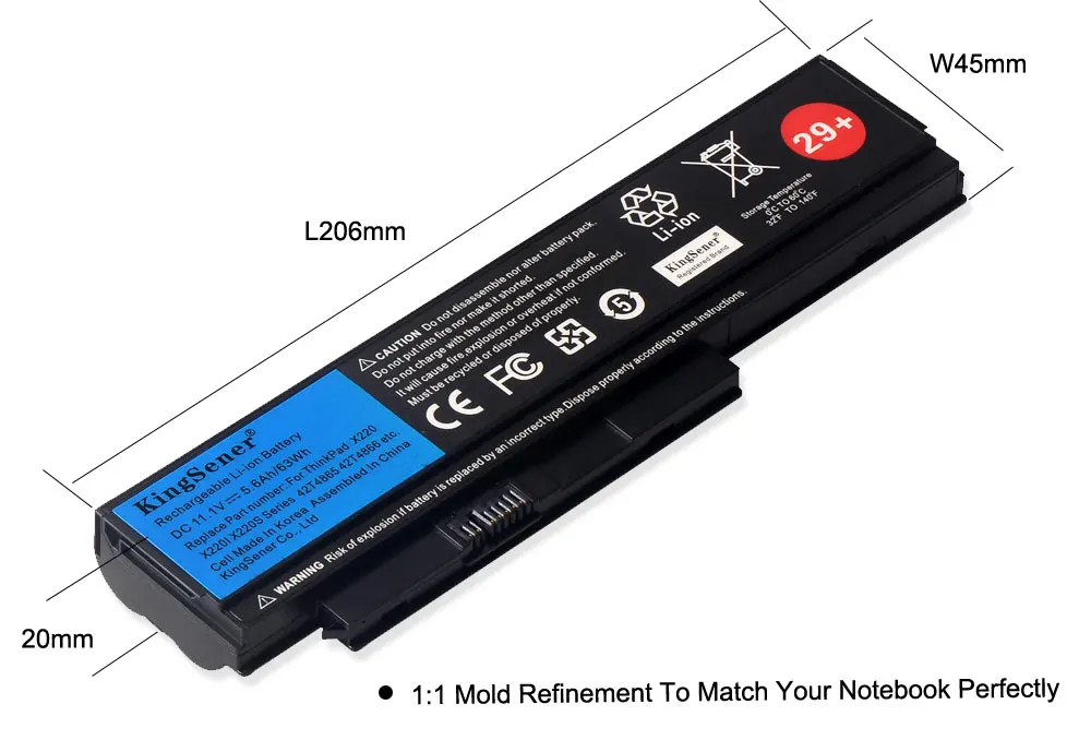 KingSener Korea Cell Laptop Battery For Lenovo Thinkpad X220 X220I X220S 42T4899 42T4900 42T4942 42T4872 42T4865 42T4866