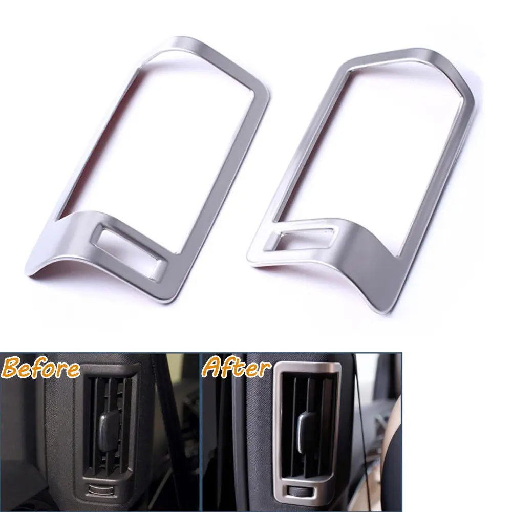 2Pcs B Pillar AC Vent Outlet Frame Moulding Cover Trims Stainless Fit For 2016 VOLVO  XC90