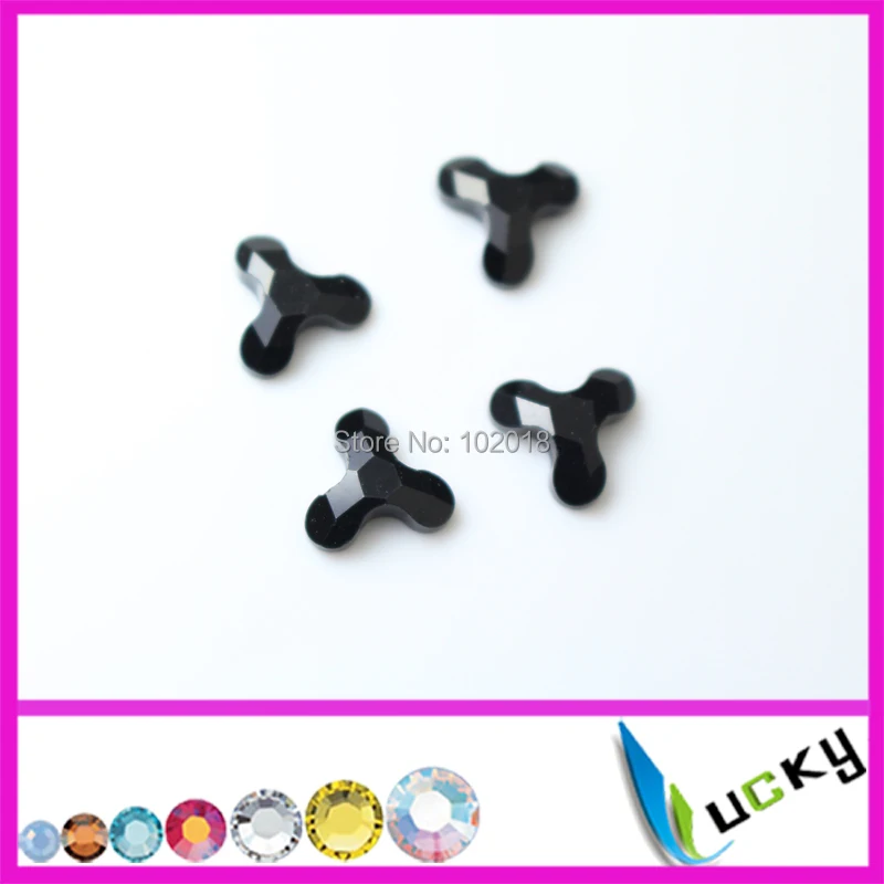 2015 new design shaped crystal 144pcs 8x8mm hotfix dmc jet/black color  rhinestones strong glue good water and heat test