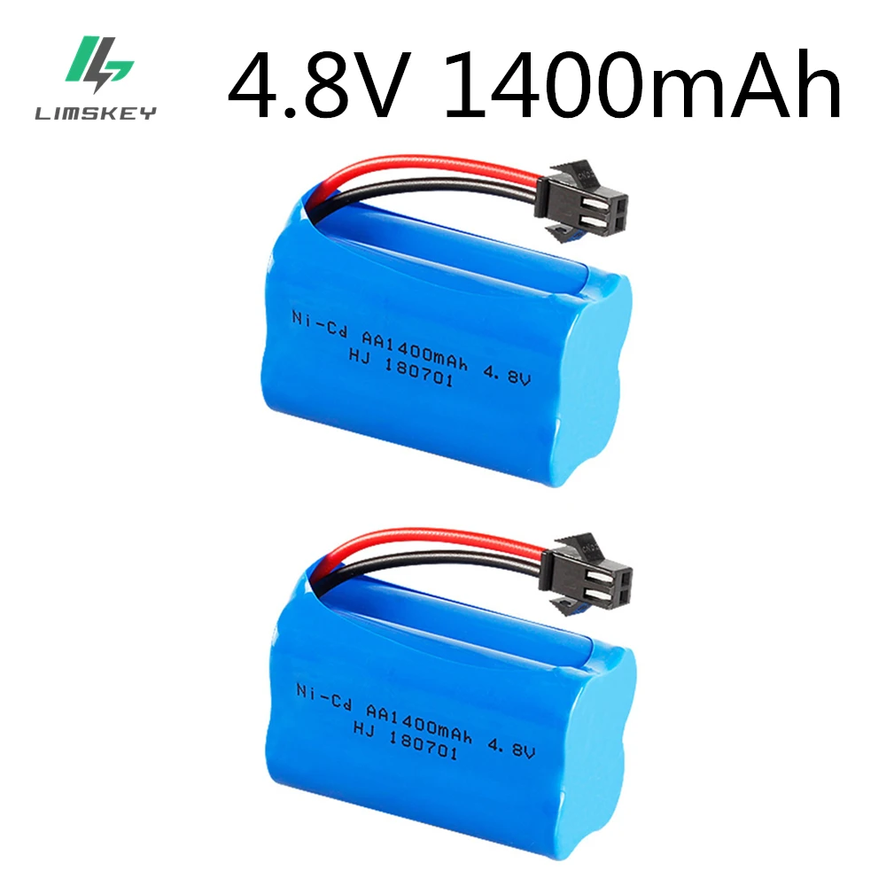 2pcs 4.8v 1400mah Ni-Cd Battery nicd AA 4.8v rechargeable battery pack for RC cars 4.8v RC boat toy Ni-Cd Battery