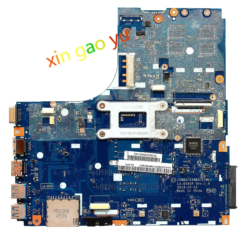 Original For Lenovo B50-70 Laptop Motherboard ZIWB2 LA-B091P REV1.0 SR1EF i5-4210U DDR3 100% Test OK